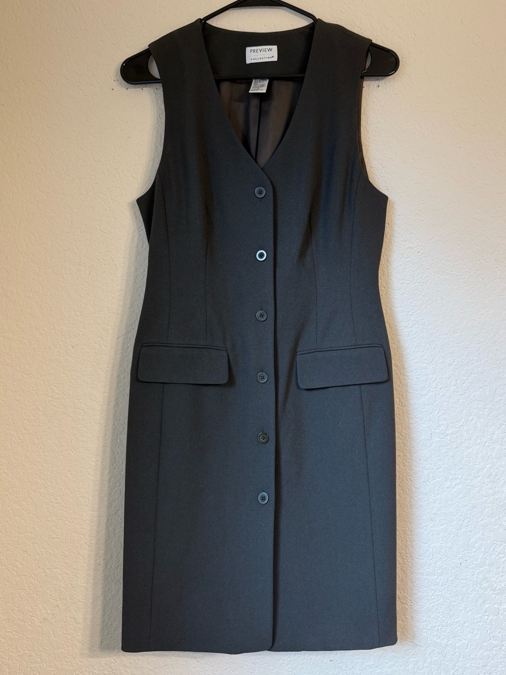 Preview Collection Sleeveless Button-Down Vest Dress